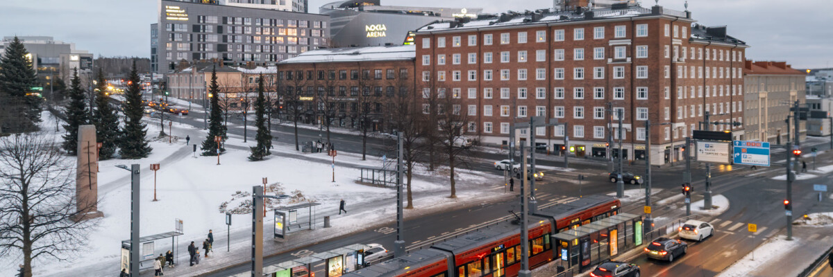 Tampereen Ratikka Ratinassa